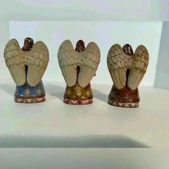 Set Of 3 Ceramic Angel Figurines - 4.5” - Picture 2 of 7